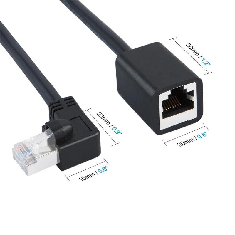 Экранированный Удлинительный кабель Cat6 с прямым углом соединительный FTP Ethernet