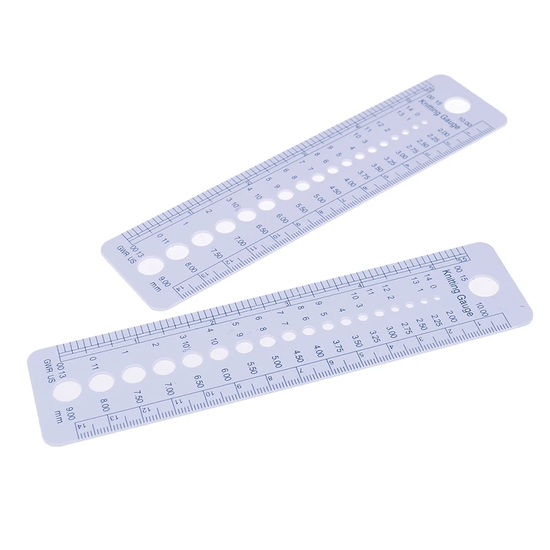 High Quality 2pcs UK US Canada Sizes Knitting Needle Gauge Inch Sewing Ruler Tool 14cm Sizer Measure Tools | Дом и сад