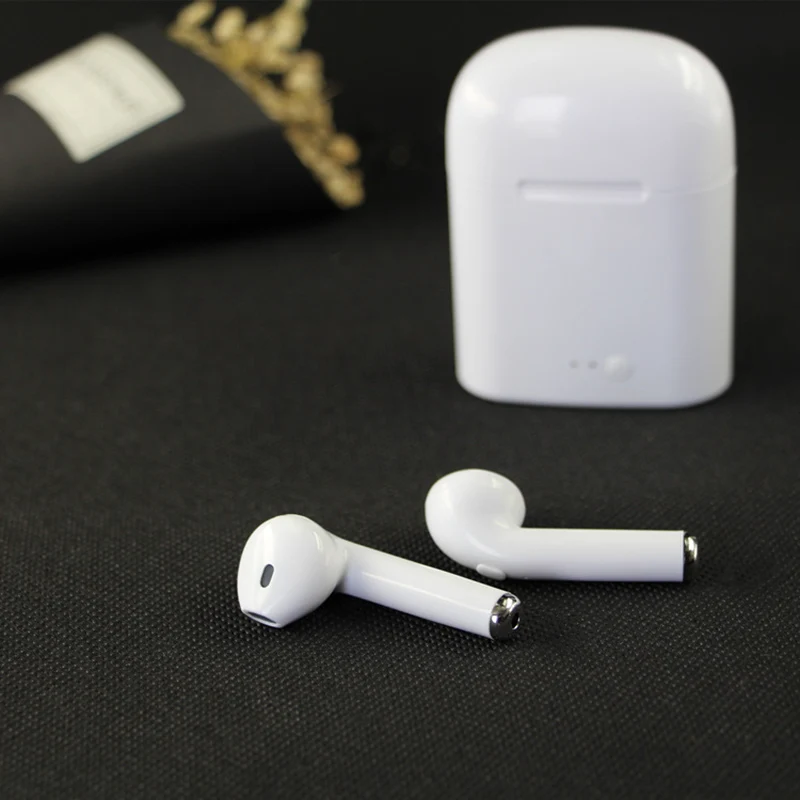 100 шт./лот беспроводные наушники вкладыши мини i7s TWS Bluetooth с зарядным устройством