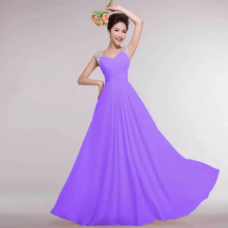 2021 Новые Длинные вечерние платья на бретельках Стразы Плиссированное шифоновое