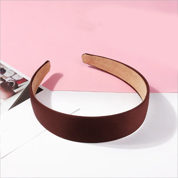 Темно-коричневый Black Headbands for Women Bezel Hair Accessories Girls Cover Hairband Female Korean Style Fashion Headwear VERVAE - Цвет: Темно-коричневый