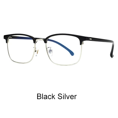 Black Silver Ralferty, TR90, оправа для очков, мужские, сверхлегкие, квадратные, для близорукости, по рецепту, очки, оптическая оправа, без винтов, очки O8160 - Цвет оправы: Black Silver