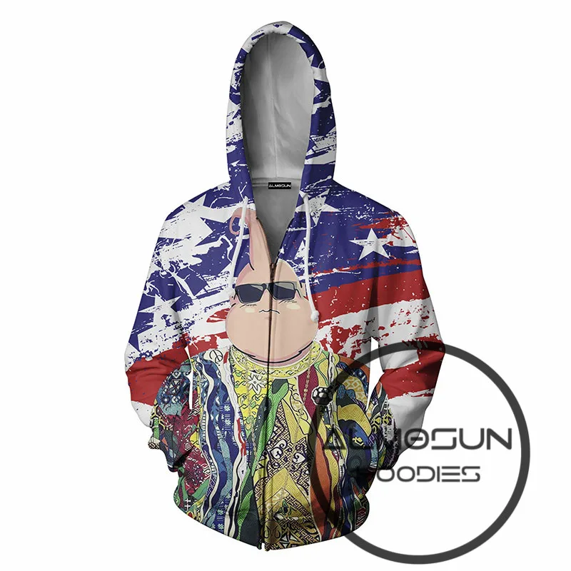 Толстовка ALMOSUN Biggie Smalls мужская с капюшоном рисунок флага США 3d принт на молнии
