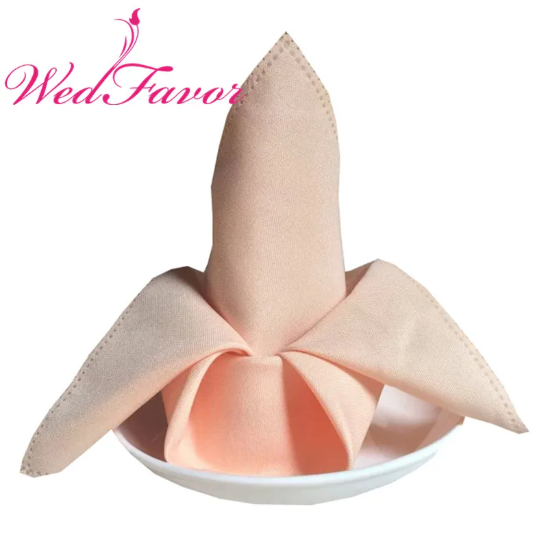 Champagne WedFavor 50 шт. 45x45 см Visa полиэфирные столовые салфетки для ужина, льняные носовые платки для свадебного праздника в отеле - Цвет: Champagne
