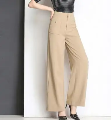 Широкие брюки для женщин большие размеры хлопок лен бежевый черный зеленый