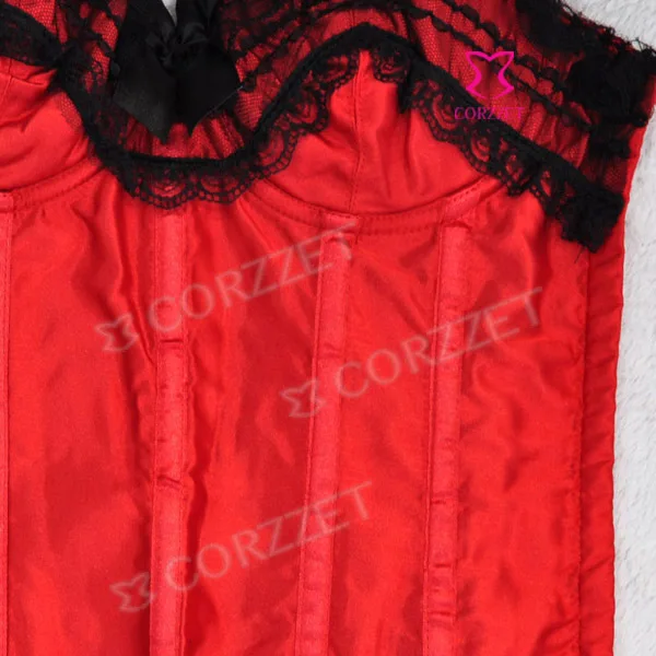 Красное и черное платье пачка с корсетом в викторианском стиле Верхняя одежда