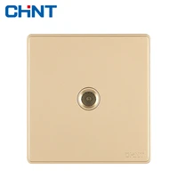 chint electric wall switch socket new2d light champagne gold tv socket