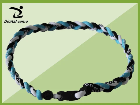 1 шт. Веревка Витая Titanium Sport Necklace(Красный Синий и Белый) Отлично Подходит для любой Бейсбол/Софтбол/футбол/Лакросс - Цвет: light blue black whi