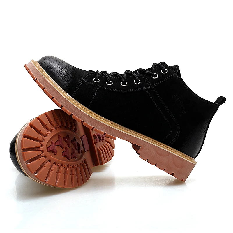 Мужские ботильоны из натуральной кожи дышащие кожаные ботинки Повседневная