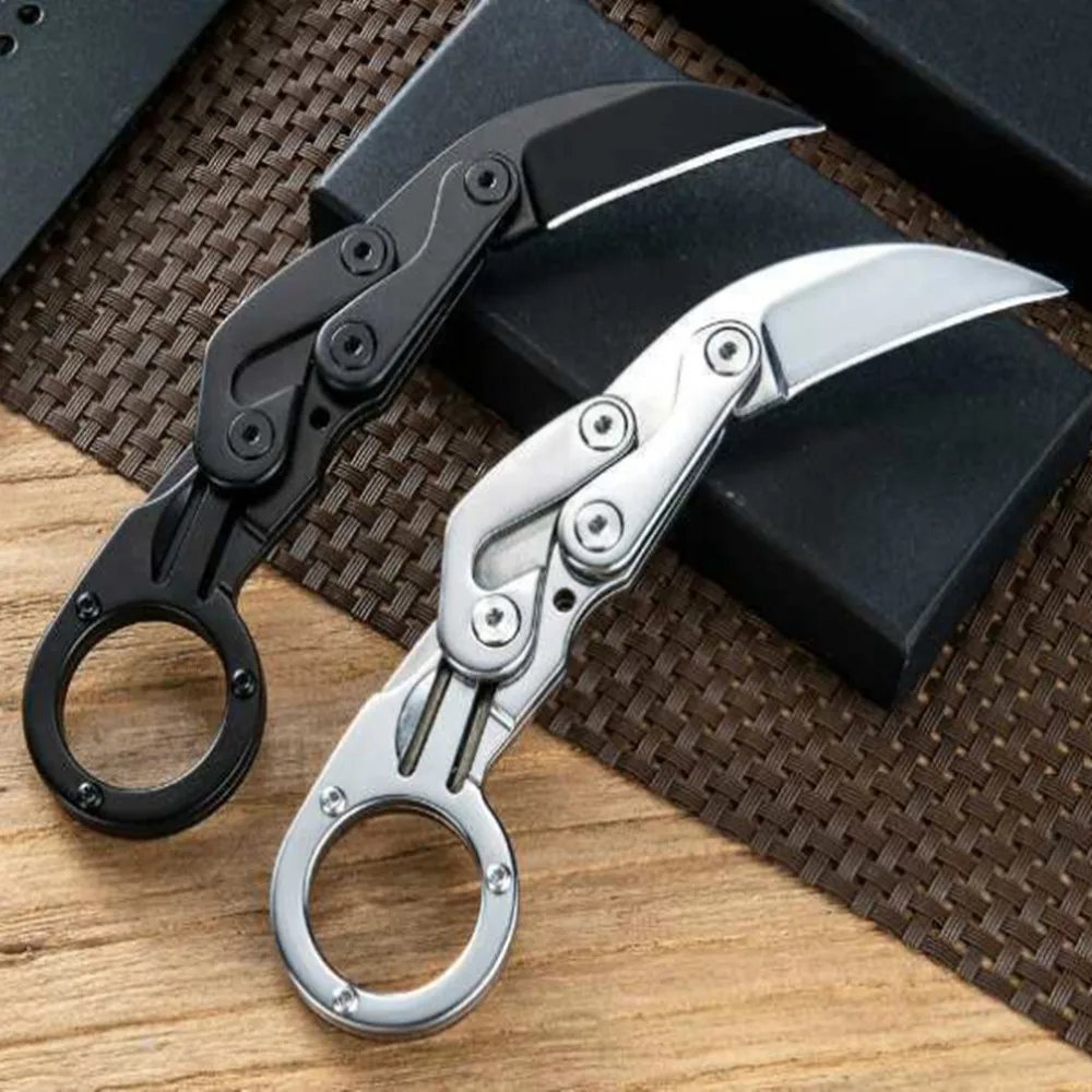 Складной нож Morphing karambit V2 механический Клинок с когтями из стали 9Cr18Mov для