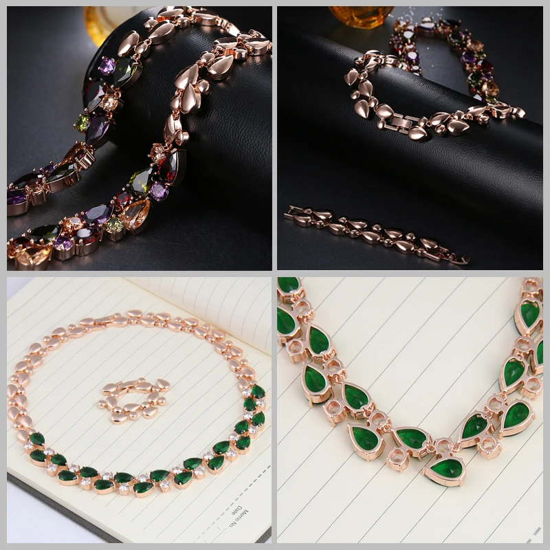 Женское Ожерелье с голубым камнем Mona Lisa разноцветное ожерелье фианитом ААА + для