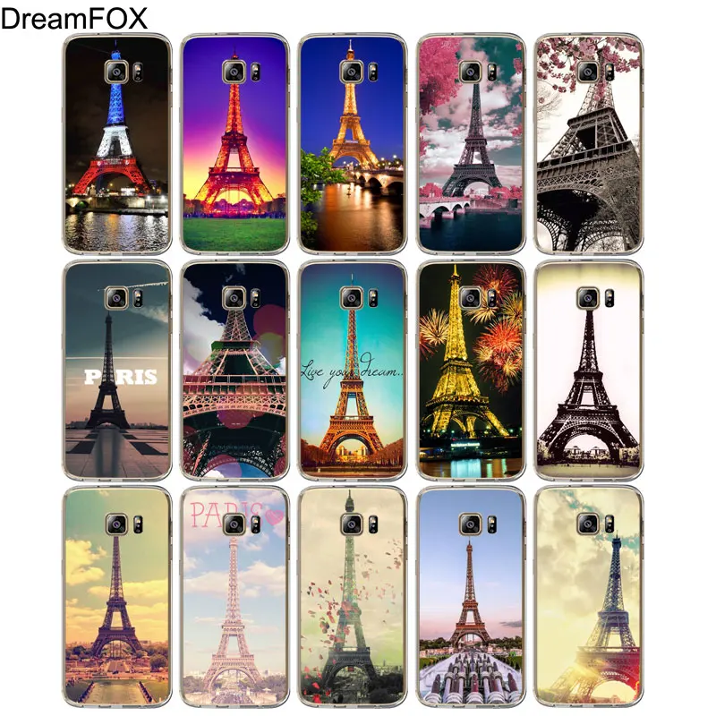 DREAMFOX M122 Paris Eiffel Tower Soft TPU Silicone Cover Case For Samsung Galaxy S5 S6 S7 S8 S9 S10 5G S10E Lite Edge Plus |