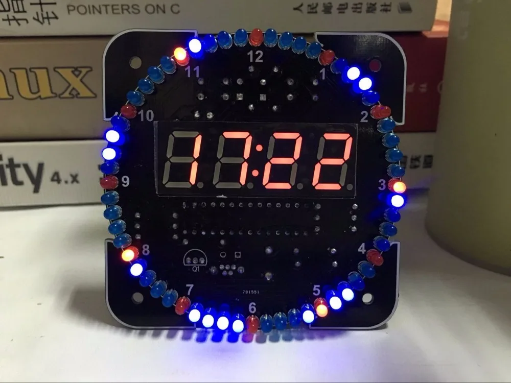 Вращающийся DS1302 цифровой светодиодный Дисплей модуль сигнализации электронный