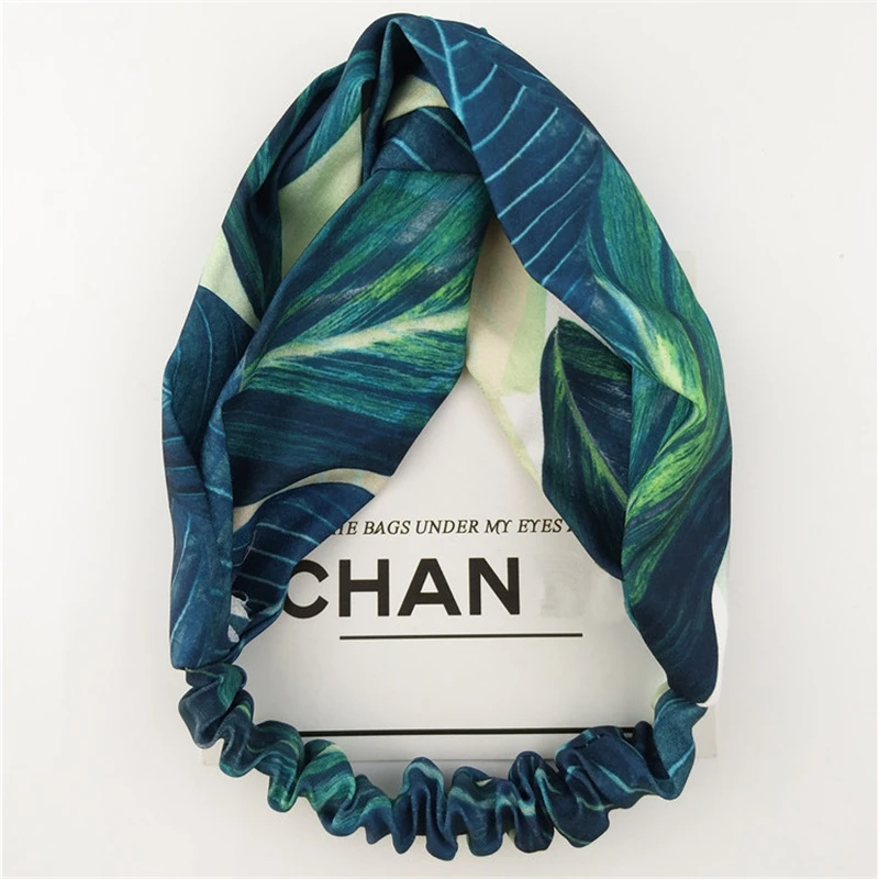 Повязка для волос с принтом женская тюрбан в богемном стиле бандана перехлёстом