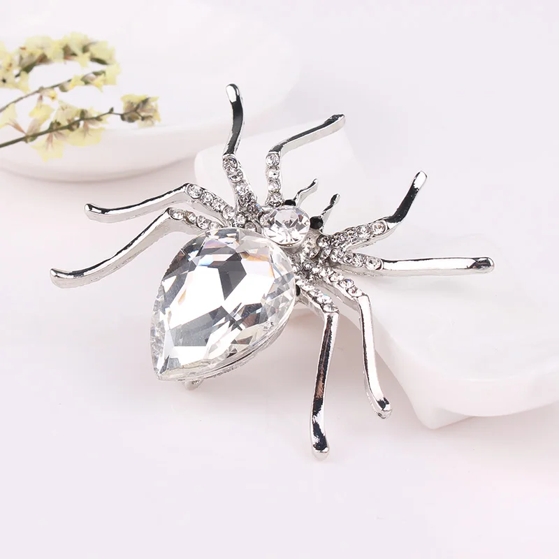 TODOX новая брошь оригинальный странный черный паук Хрустальное стекло изысканные