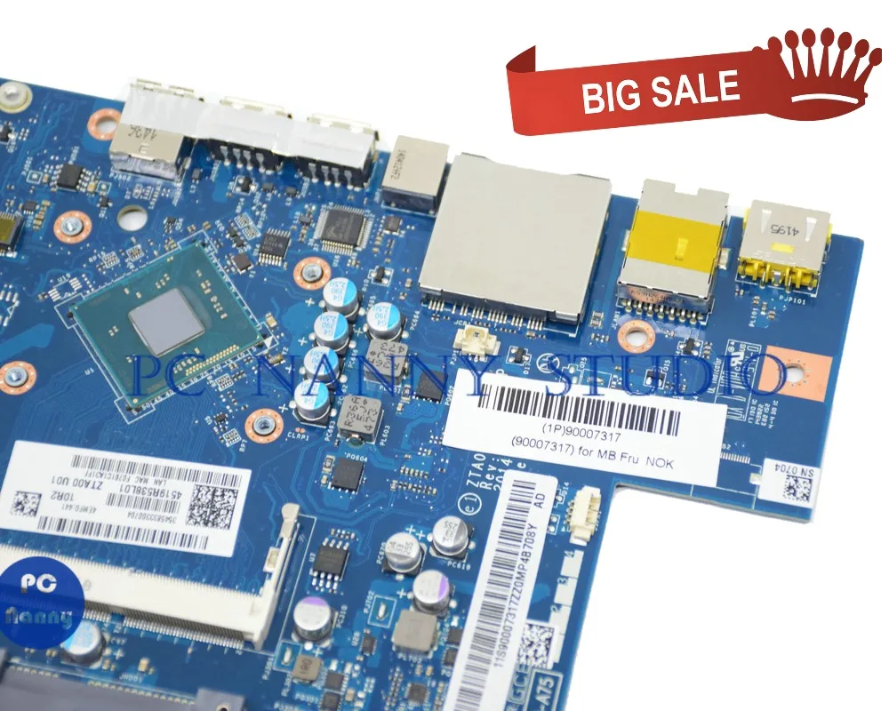 Материнская плата для ноутбука lenovo N300 J1900 CPU LA A752P 90007317 ZTA00