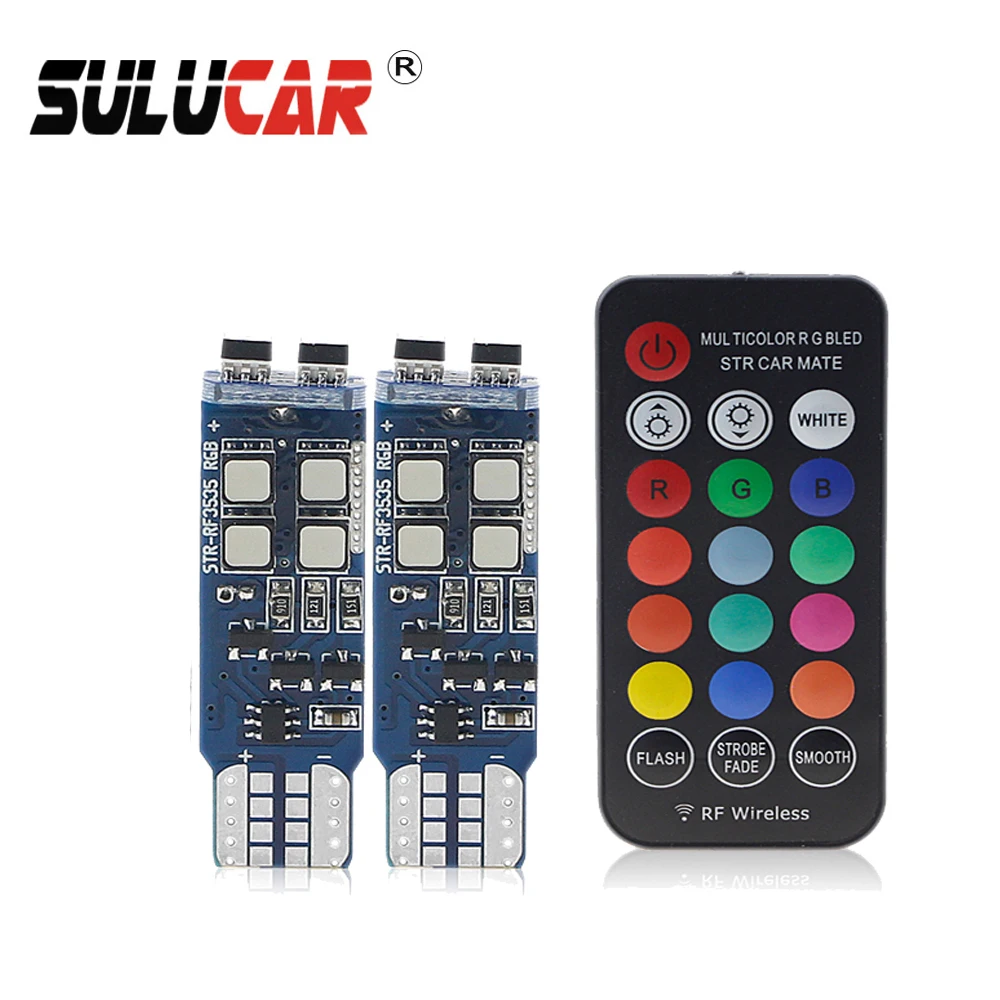 SULUCAR 2X T10 RGB светодиодный светильник с радиочастотным пультом дистанционного