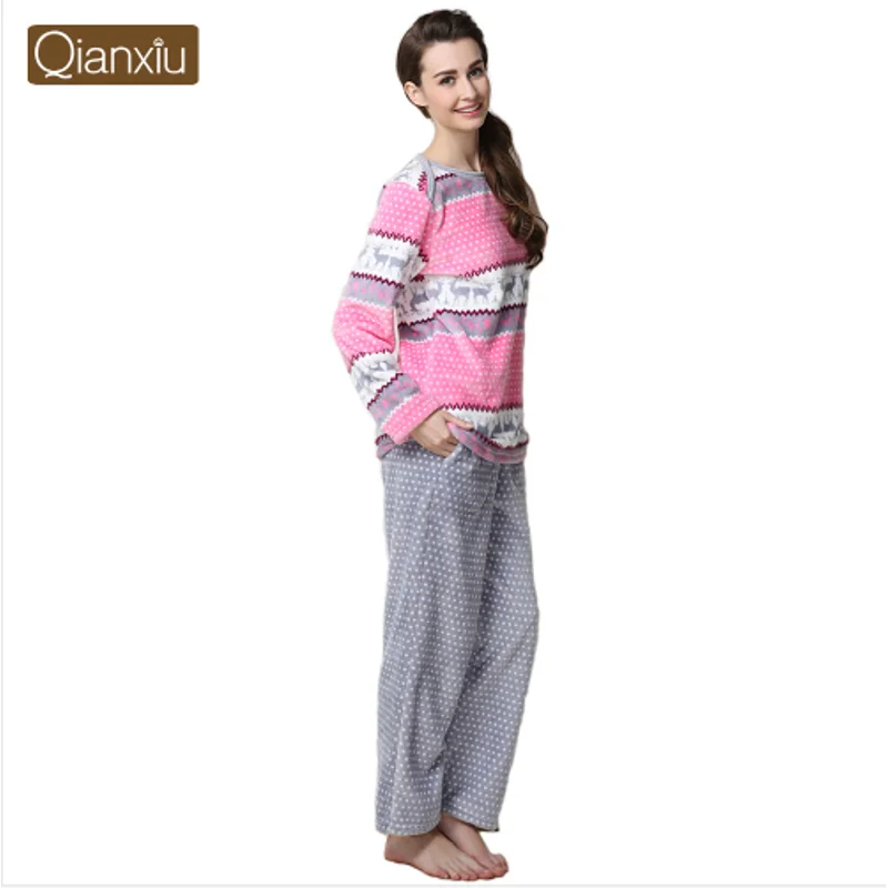 2020 зимние женские радужные полосатые пижамные комплекты плотные теплые