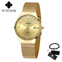 wwoor free gift mens watches top brand luxury waterproof sports date ultra thin dial quartz watch men casual relogio masculino