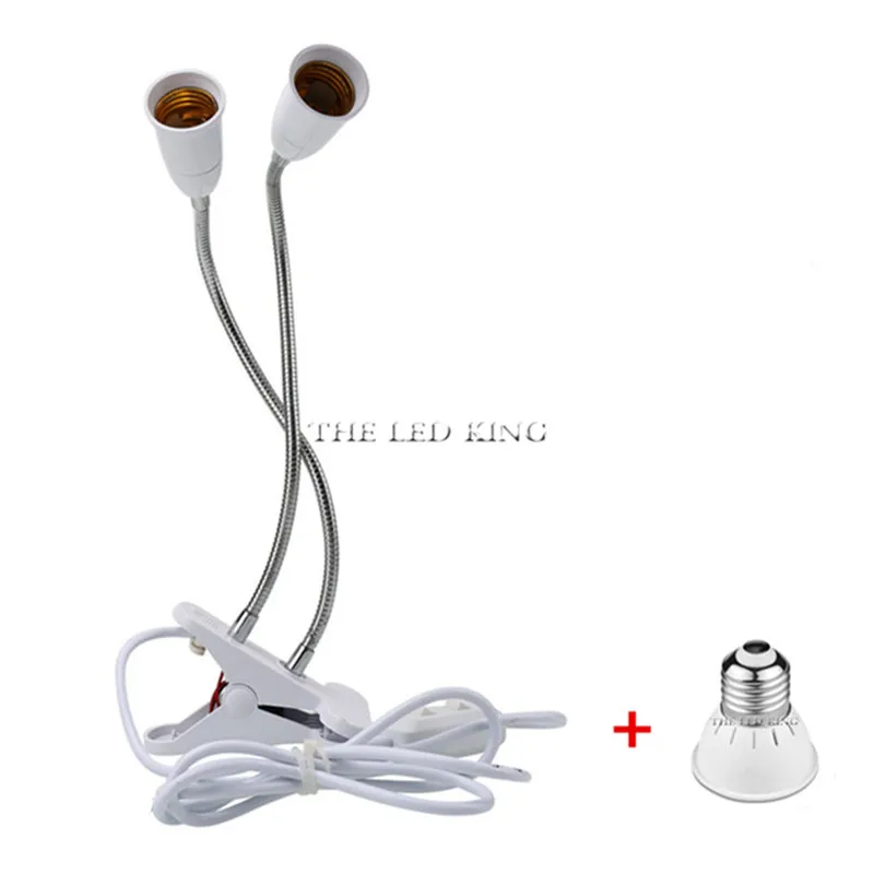 Two head - US plug Светодиодный светильник для выращивания полный спектр светодиодный Фито лампа освещение для гидропонной установки зажимы для цветов овощей саженцев теплицы растений Fitolampy - Испускаемый цвет: Two head - US plug