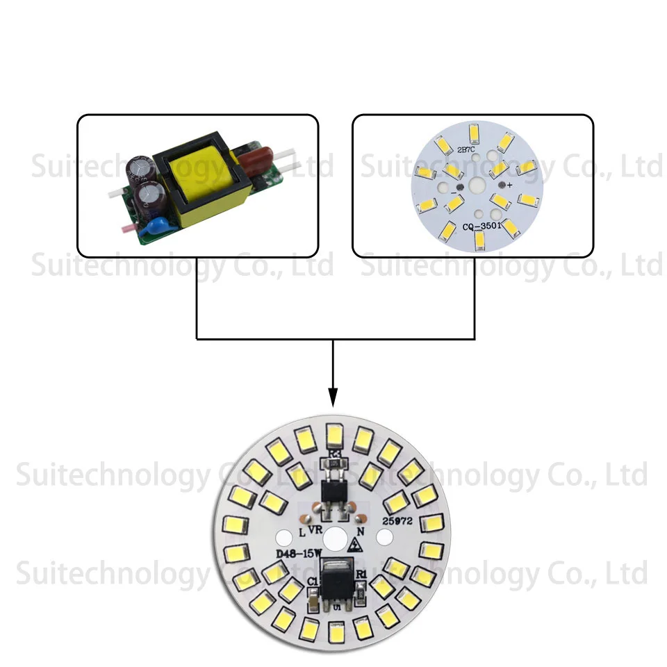 10 шт. AC220v PCB светильник источник 3 Вт 5 7 9 12 15 интегрированный Ic драйвер
