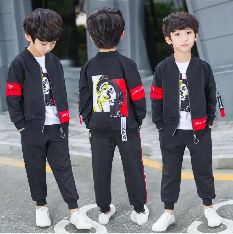 

Children Clothing Kids Boys Clothes 10 years Velvet Hoodies+t shirt+Pant 3pcs boys Tracksuit Sport Suit For Boys Clothing Sets