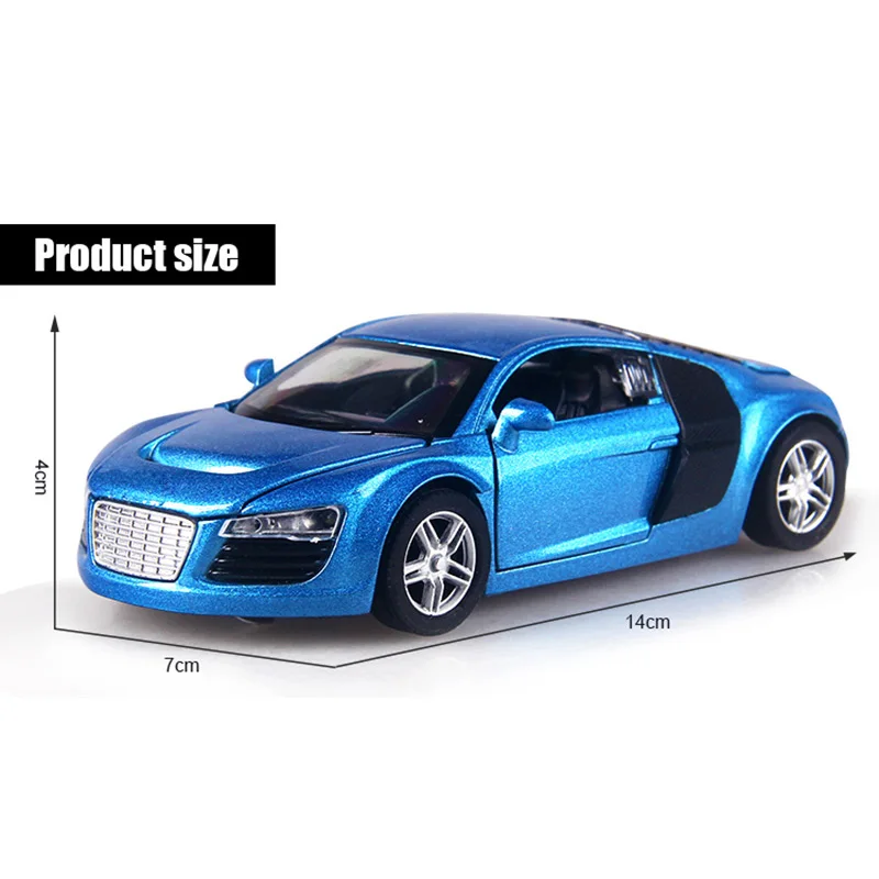 Модель автомобиля audi R8 1:32 со звуком и подсветкой 14 см 4 цвета|alloy car|pull backdiecast models |