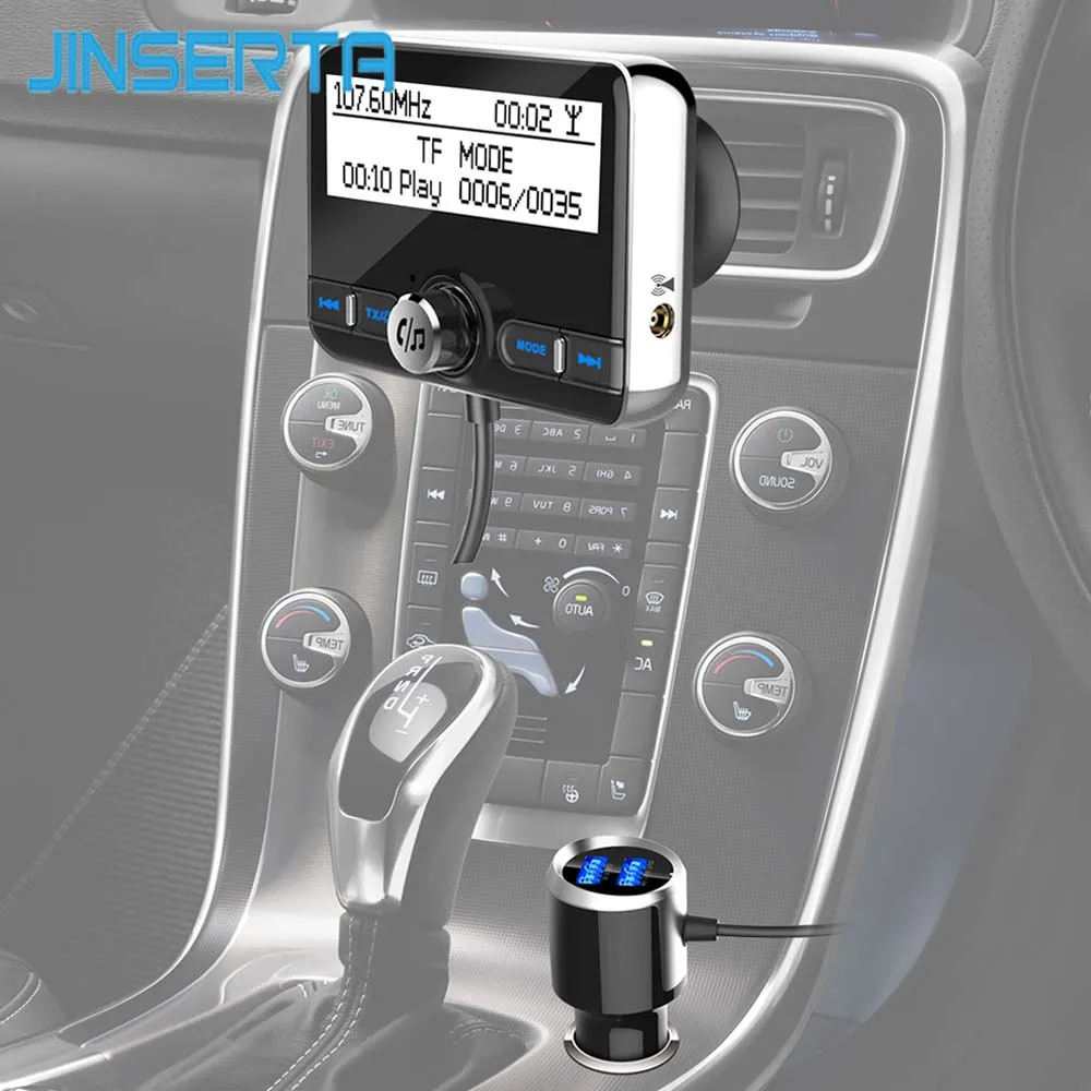 JINSERTA цифровой DAB радио вещательный приемник Bluetooth 4,2 передатчик поддержка QC3.0 быстрое зарядное устройство TF карта воспроизведения