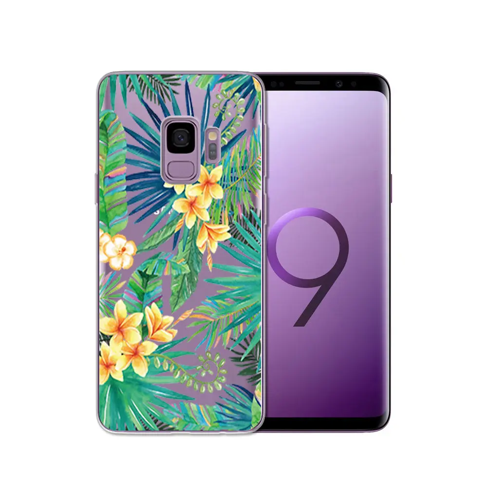 Окрашенные Чехлы для Samsung Galax s5 S6 S7 S8 S9 мягкий ТПУ чехол телефона edge Plus прозрачные
