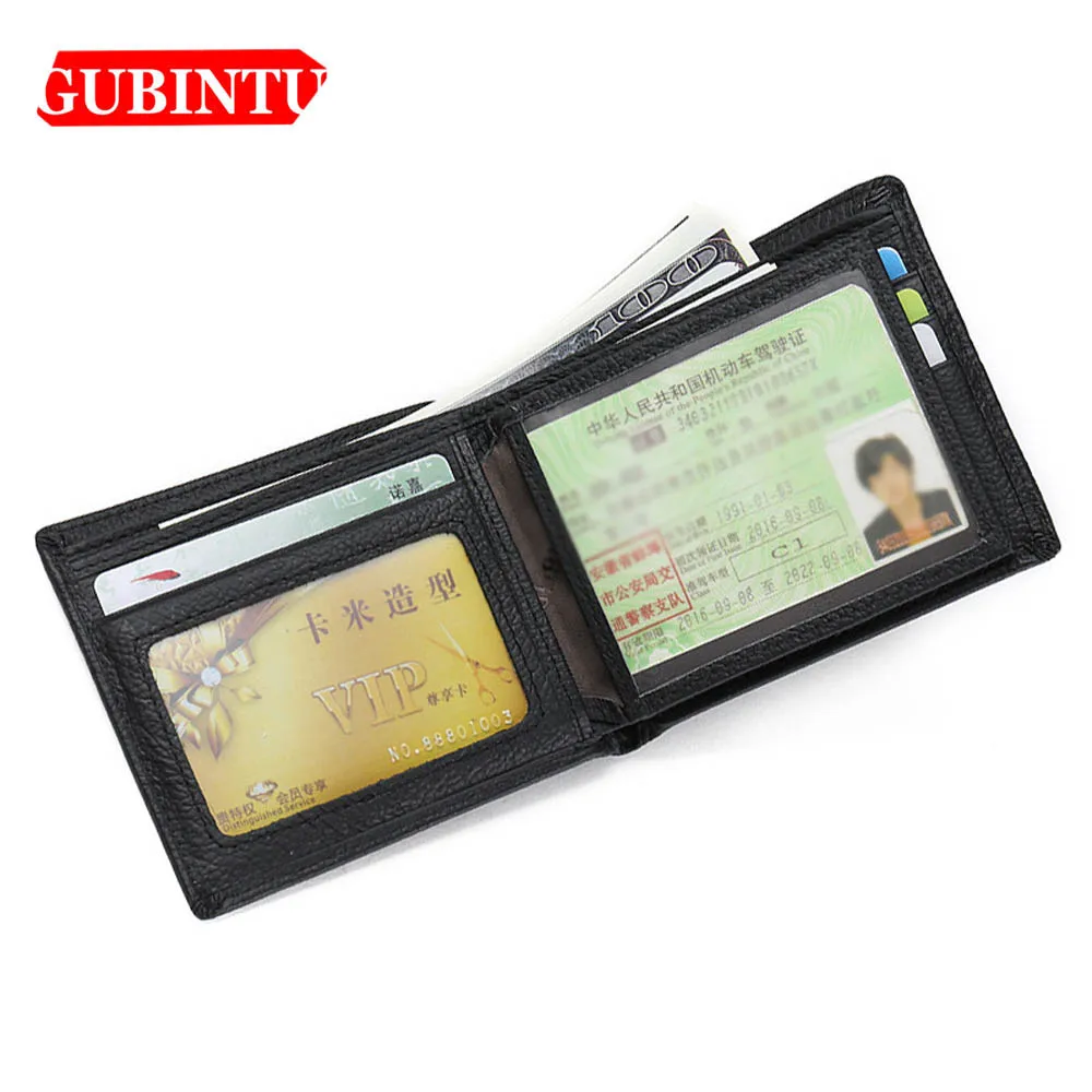 GUBINTU RFID мужские кошельки из натуральной кожи держатель для карт отсек заметок