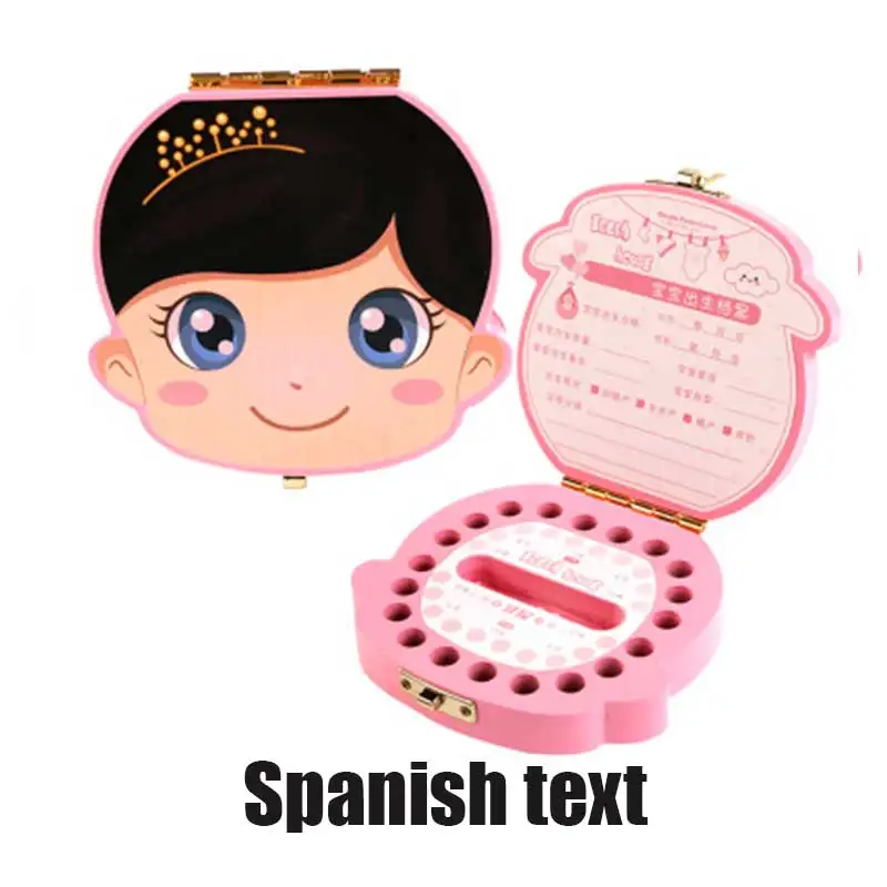 Spanish girl Испанский/португальский/голландский/детский деревянный органайзер для молочных зубов для хранения мальчиков и девочек, сувенирный Органайзер - Цвет: Spanish girl