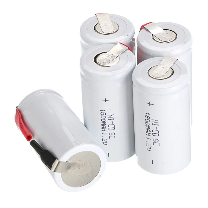 4 шт 1 2 V 1800 мА/ч SC Батарея Ni Cd Перезаряжаемые светодиодный фонарик фонарь