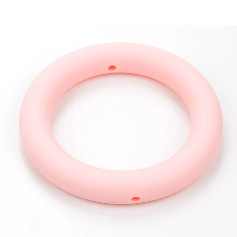 rose quartz LOFCA 2 шт./лот Силиконовое зубное кольцо бусины пищевого класса BPA Бесплатно Детские Прорезыватели жевательные уход ожерелье детские игрушки DIY соска цепь - Цвет: rose quartz