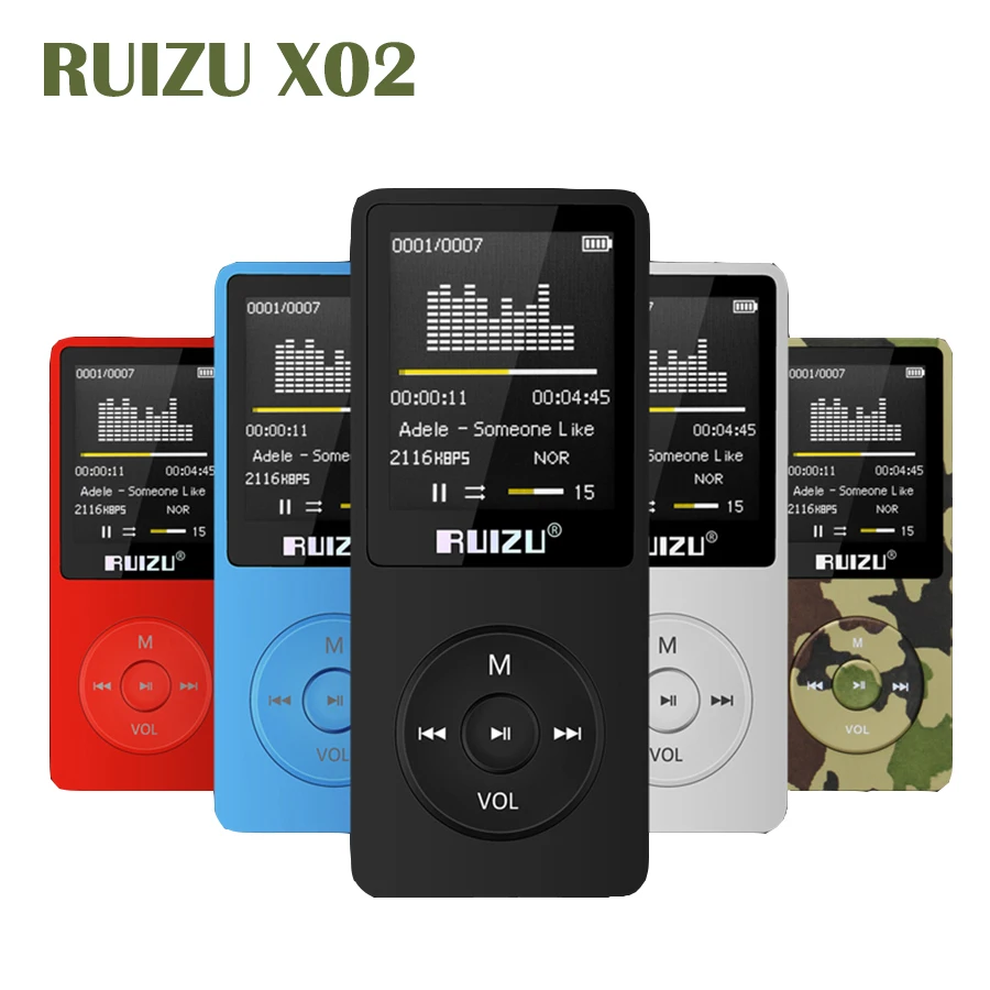 Ruizu X02 без потерь FLAC портативный цифровой Спорт Аудио экран Mp3 музыка usb плеер с fm