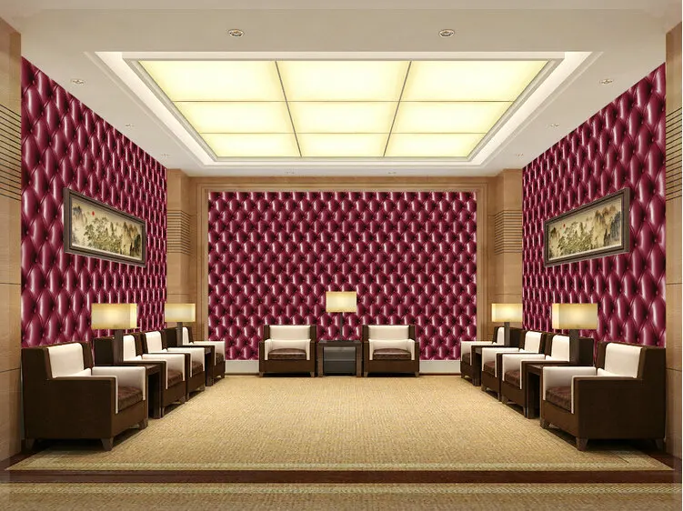 2014 современная эксклюзивная модная обоев 3D мягкая зерна кожаный мешок