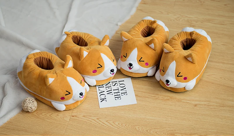 Women's Slippers Warm Winter Animal Prints Flock Cute House Slippers Short Plush Fur Slides for women