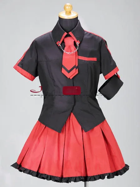 BLOOD-C Сая косплей костюм черная рубашка + красная юбка Модная пикантная полный