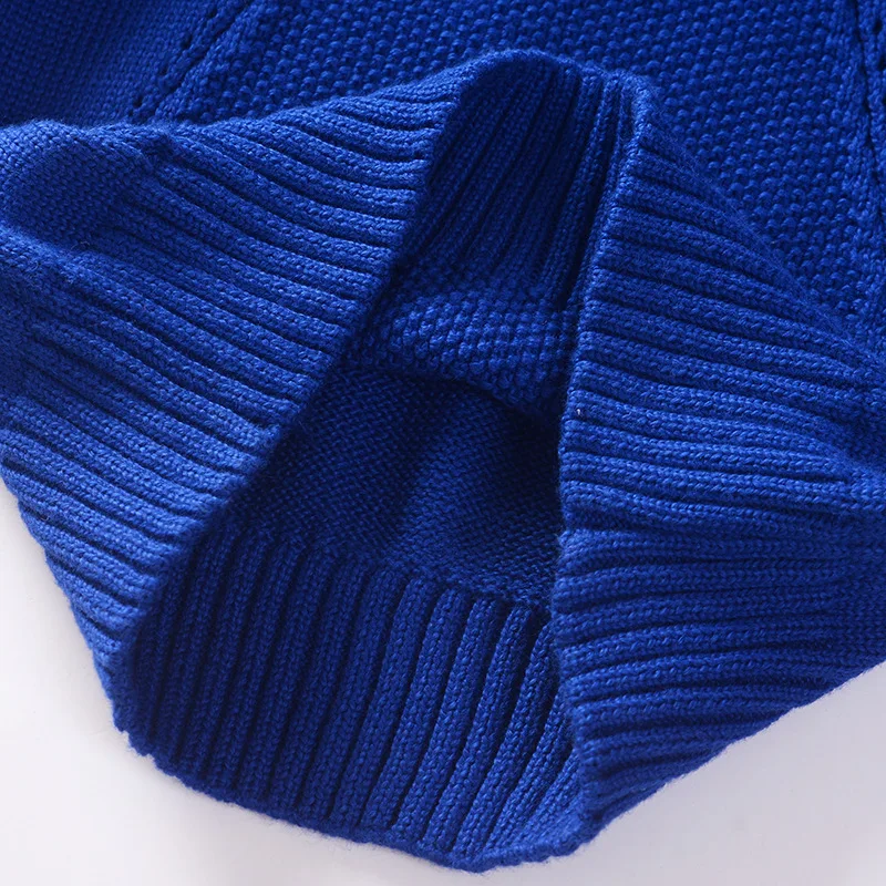 Однотонные элегантные теплые свитера для мальчиков вязаный детский пуловер с
