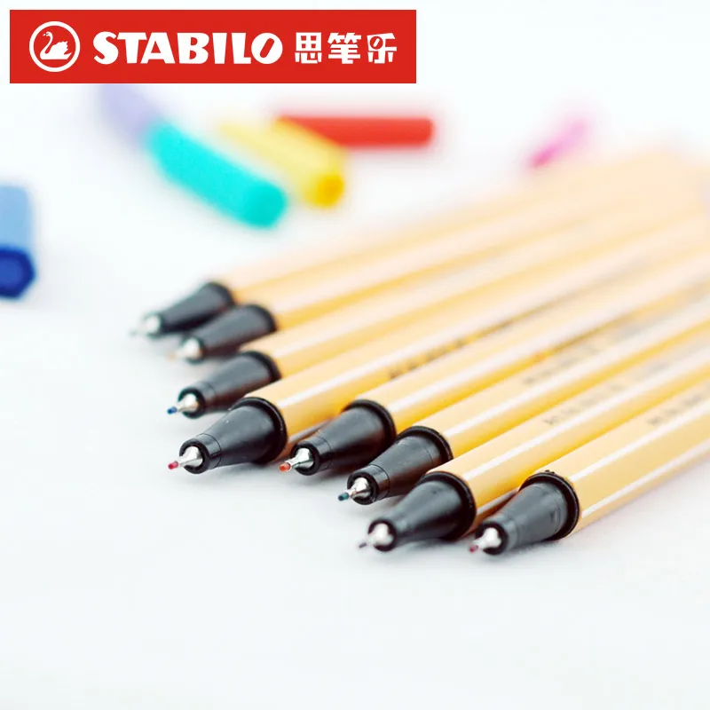 Ручка из волокна Stabilo 0 4 мм 25 цветов художественный маркер игла гелевая ручка с