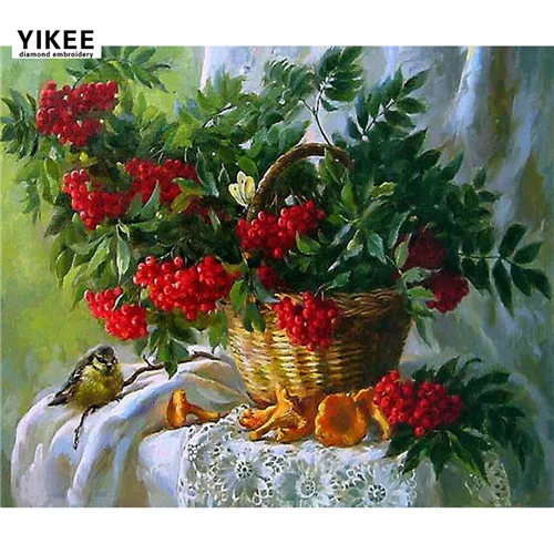 YIKEE 30x40 см Новое поступление Алмазная вышивка с рамкой, сделай сам, 5d, полный сверлильный квадрат, набор для алмазной живописи с рамкой - Color: f-b004