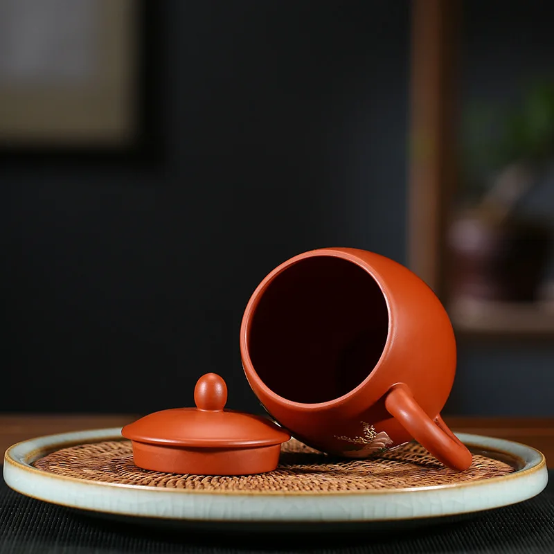 Натуральная Исин фиолетовый песок Закрытая чашка ручной работы сырой шахты Zhumie