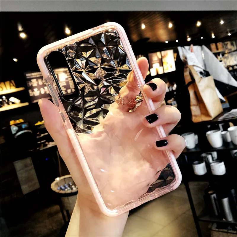 Чехол для huawei P10 P20 P30 Pro Lite Роскошный Блестящий 3D Алмазный Узор прозрачный мягкий ТПУ чехол для huawei Mate20Pro Honor 10 Nova4