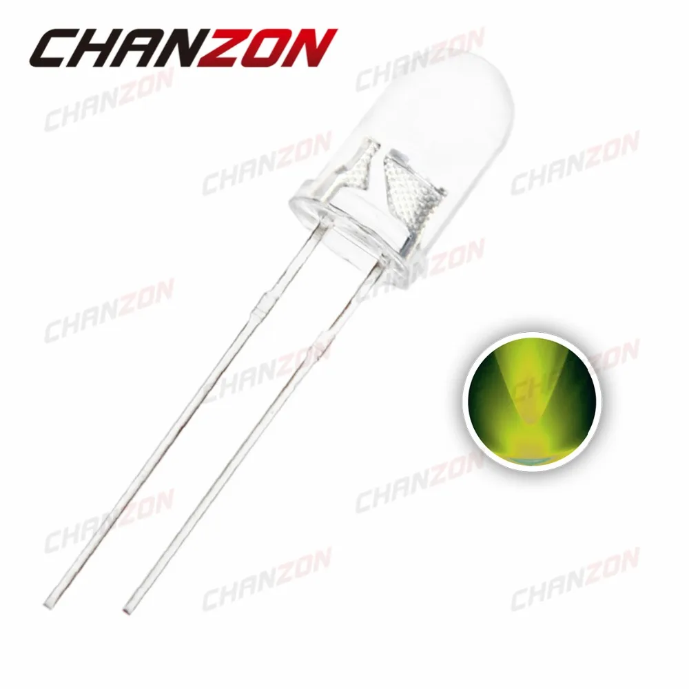 Светодиодная лампа 5 мм 100 шт. желтая зеленая прозрачная круглая 20 мА 2 в|5mm led diode|led