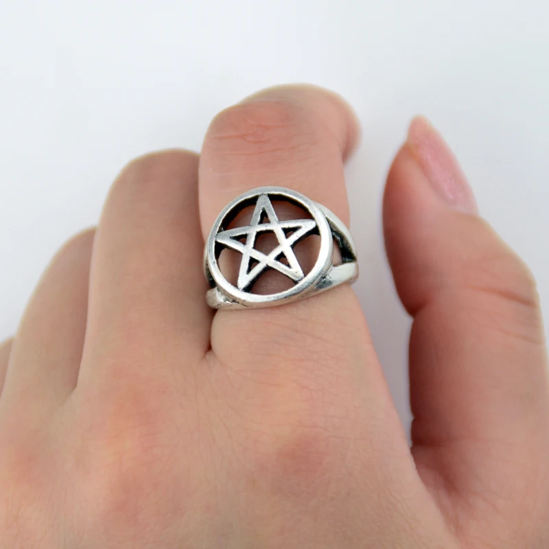 1 шт. пентаграмма кольцо палец звезда ювелирные изделия Женщины Gypsy Wiccan RG151 |