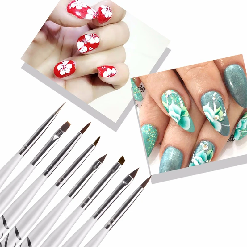 8 шт. дизайн ногтей ручка с кисточкой набор Профессиональная деревянная для