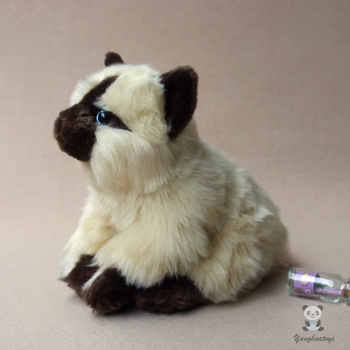 Kawaii мягкие игрушки животных праздничные подарки сиамская кошка кукла настоящая жизнь кошки плюшевые детские игрушки