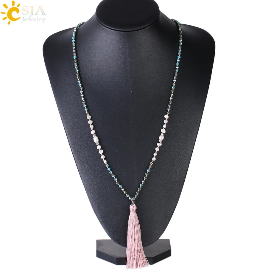 CSJA розовые зеркальные перламутровые синие стеклянные бусины с узлом 4 мм