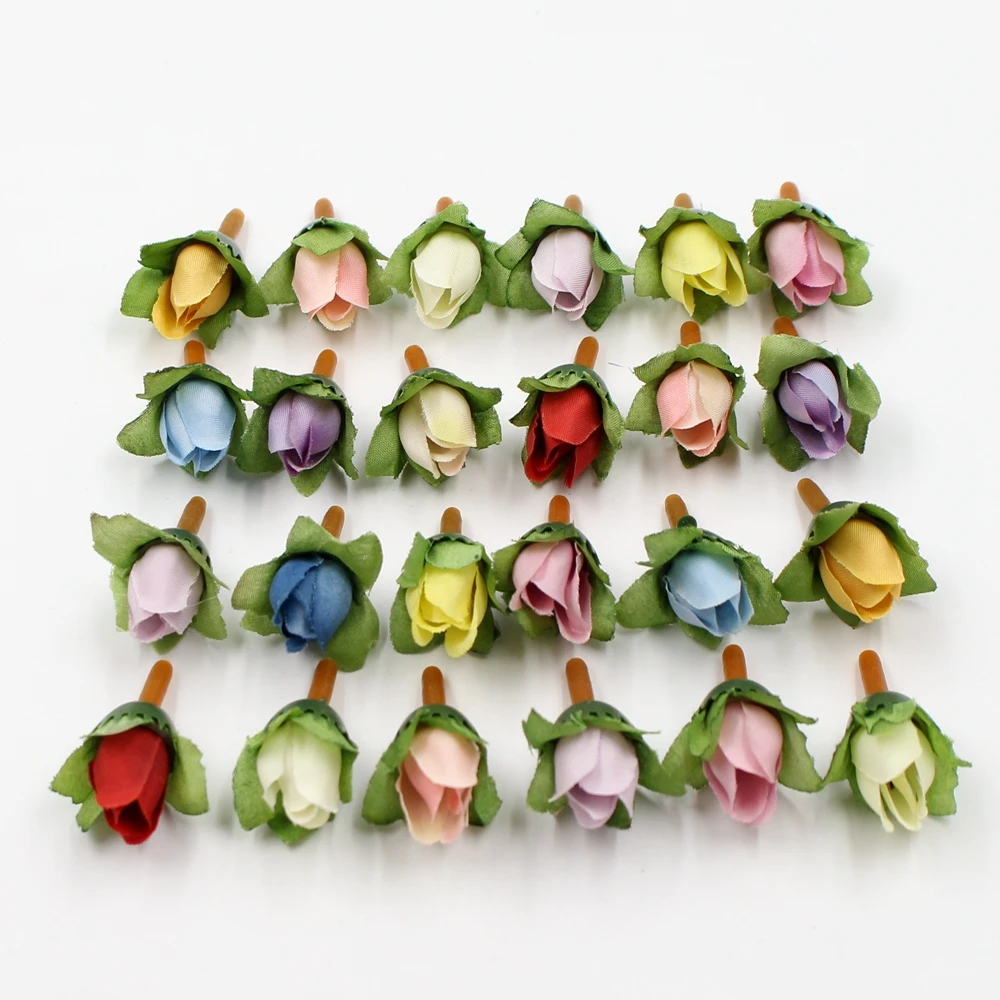 Искусственные цветы 20 шт./лот 3 см мини шелковые розы бутоны декоративные для