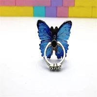 universal 360 butterfly metal ring phone accessories crystal floral finger ring stent for mobile phone holder stand