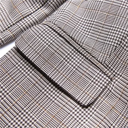 Женский клетчатый пиджак в стиле ретро повседневный длинный жакет Новинка для